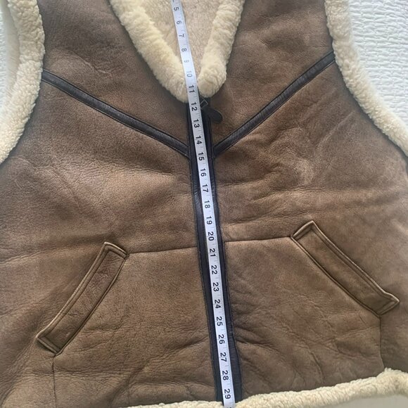 J. Peterman Company Jacket Men’s Size XL Vintage Brown 100% Lamb Leather Vest - Picture 13 of 14